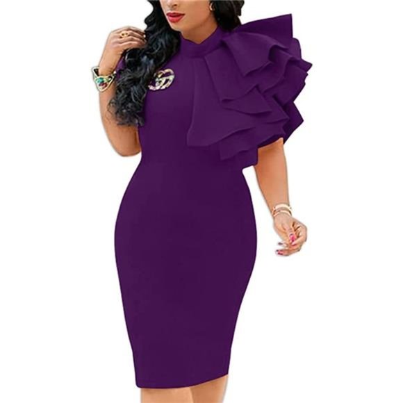 xxtaxn women's cocktail bodycon ruffle sleeveless formal midi pencil dress | Dresses | Womens Purple Size:8 years click our store and Women's barefoot style leather footwear Princess Elegance | Bleu